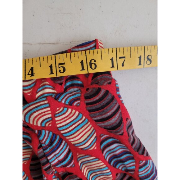 LuLaRoe Madison Skirt 2XL Red Multicolor Geometric Print Pleated Elastic - Picture 3 of 4